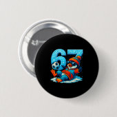 Badge Rond 5 Cm 67 Penguin Soccer Funny Winter Meme Gift  (Devant & derrière)