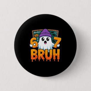 Badge Rond 5 Cm 67 prof fantôme six sept mème équation math bruh