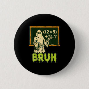 Badge Rond 5 Cm 67 Professeur Fantôme d'Halloween Six Sept Mème Br