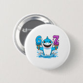 Badge Rond 5 Cm 67 Shark Six Seven Ice Cream Drip Funny Gen Alpha (Devant & derrière)