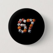 Badge Rond 5 Cm 67 Six Sept Soccer Baseball Basketball Mème Hallo (Devant)