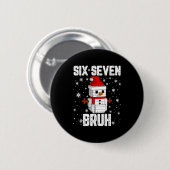 Badge Rond 5 Cm 67 Six Seven Bruh Snowman Building Blocks Christma (Devant & derrière)