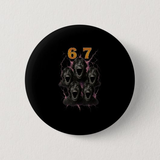 Badge Rond 5 Cm 67 Six Seven Contrefaçon 6 7 Conception de Meme Dr (Devant)