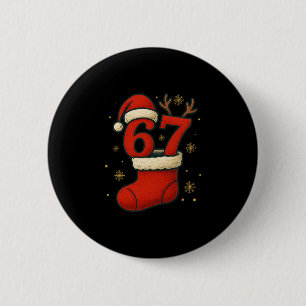 Badge Rond 5 Cm 67 Six Seven Drôle Génération Alpha Meme Noël 2025
