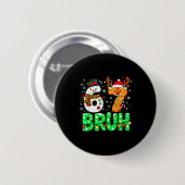 Badge Rond 5 Cm 67 Six Seven Funny Snowman Reindeer Bruh 6 7 Meme (Devant & derrière)