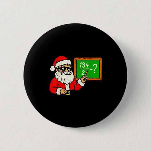 Badge Rond 5 Cm 67 Teacher Christmas Santa Six Seven Meme Brainrot (Devant)