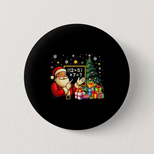 Badge Rond 5 Cm 67 Teacher Santa Christmas Six Seven Meme Brainrot (Devant)