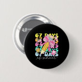 Badge Rond 5 Cm 67th Day Of School 67 Days Pencil Coquette Bow Mem (Devant & derrière)