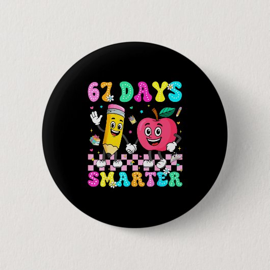 Badge Rond 5 Cm 67th Day Of School Shirt 67 Days Smarter Teacher B (Devant)