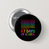 Badge Rond 5 Cm 67th Day Of School Teacher Kids 67 Math Numbers 10 (Devant & derrière)