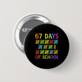 Badge Rond 5 Cm 67th Day Of School Teacher Kids 67 Math Numbers 10 (Devant & derrière)