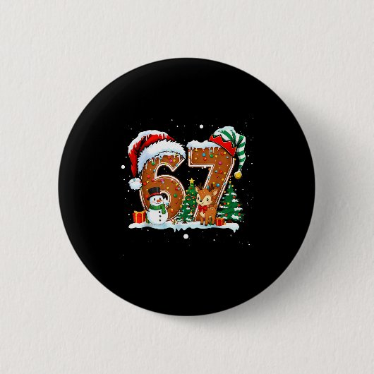 Badge Rond 5 Cm 6-7 Christmas Gingerbread Funny Snowman Reindeer 6 (Devant)