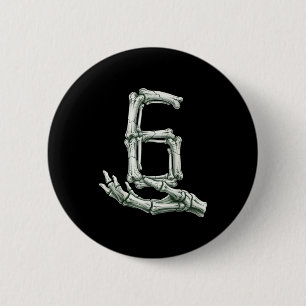 Badge Rond 5 Cm 6 7 Halloween squelette drôle 67 mème Gen Alpha Si