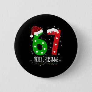 Badge Rond 5 Cm 6 7 Noël Six Seven Xmas 67 Joyeux Noël