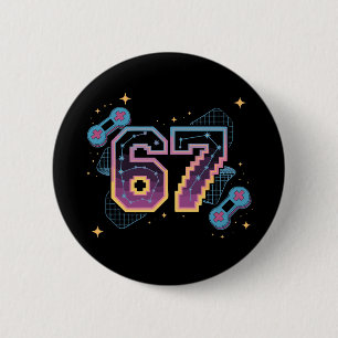 Badge Rond 5 Cm 6 7 Six Seven Gaming Gen Z Alpha Argot de Meme