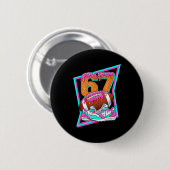 Badge Rond 5 Cm 6 7 Six Seven Meme American Football Drip Number 6 (Devant & derrière)