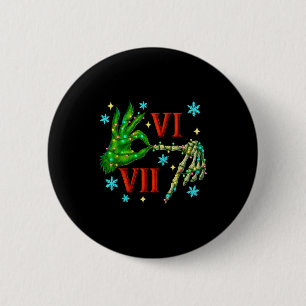 Badge Rond 5 Cm 6 7 Six Seven Mème Noël Main Génération Z Alpha No