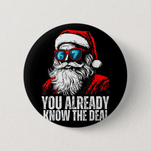 Badge Rond 5 Cm 6 7 Visage de Père Noël Six Sept Meme Drôle 67 Noë