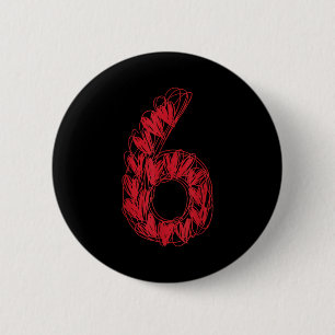 Badge Rond 5 Cm 6 doux 67 cœurs dessinés à la main pour la Saint-V