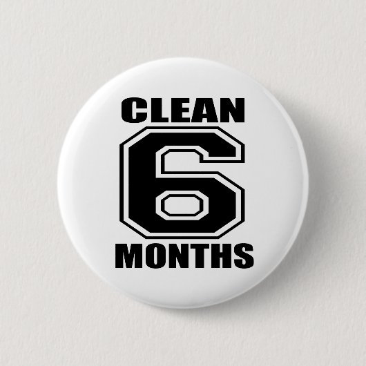 Badge Rond 5 Cm 6 mois nettoient le noir (Devant)