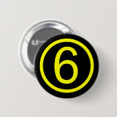 Badge Rond 5 Cm 6 - numéro six (Devant & derrière)