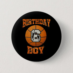 Badge Rond 5 Cm 6e anniversaire tenue garçon basket-ball 6 ans