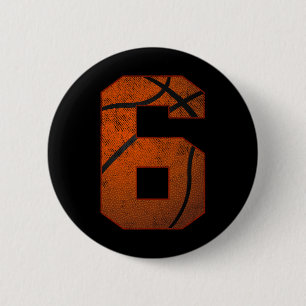 Badge Rond 5 Cm 6e Birthday Party Six 6 Year Old Basketball Bday