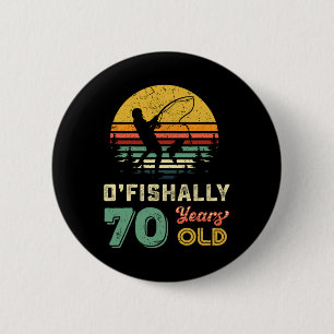Badge Rond 5 Cm 70 Ans 70 Grandpa Poisson 70e Anniversaire Wi-Fi