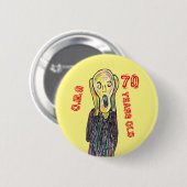 Badge Rond 5 Cm 70 ans anniversaire n'importe quel âge 6 cm badge  (Devant & derrière)
