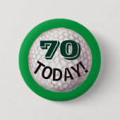 Badge Rond 5 Cm 70e anniversaire pour golfeur, épingle du joueur d (Devant)