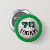 Badge Rond 5 Cm 70e anniversaire pour golfeur, épingle du joueur d (Devant & derrière)