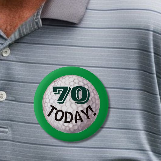 Badge Rond 5 Cm 70e anniversaire pour golfeur, épingle du joueur d