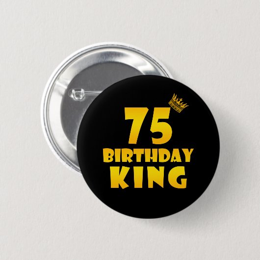 Badge Rond 5 Cm 75e anniversaire Cadeau pour 75 ans Anniversaire R (Devant & derrière)