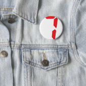 Badge Rond 5 Cm 7 7 réveil rouge numéro numérique (En situation)