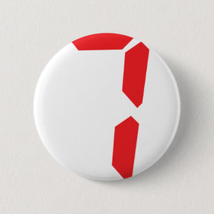 Badge Rond 5 Cm 7 7 réveil rouge numéro numérique