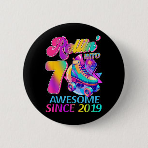 Badge Rond 5 Cm 7 Ans Incroyable Depuis 2019 Thème Hockey Annivers
