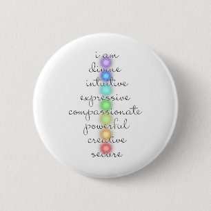 Badge Rond 5 Cm 7 Chakras S pour les amateurs de Yoga