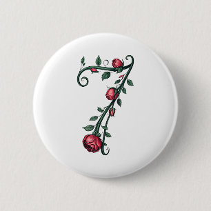 Badge Rond 5 Cm 7 Floral 67 Rose Saint-Valentin Amour Drôle Corres