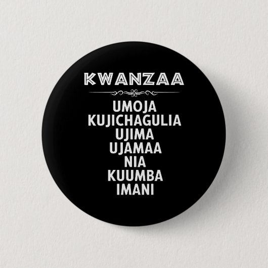 Badge Rond 5 Cm 7 Principes De Kwanzaa (Devant)