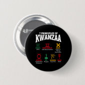 Badge Rond 5 Cm 7 Principes De Kwanzaa Hommes De Fierté Africaine- (Devant & derrière)