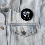 Badge Rond 5 Cm 7th Birthday Cricket Player (En situation)