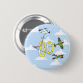 Badge Rond 5 Cm 80e anniversaire de Spitfires (Ciel bleu) (Devant & derrière)