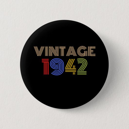 Badge Rond 5 Cm 80e anniversaire Vintage 1942 (Devant)