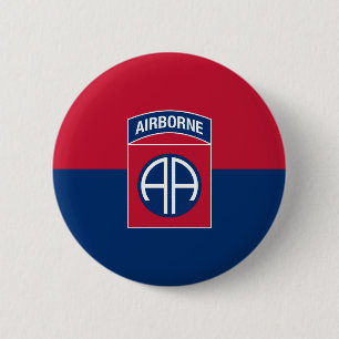 Badge Rond 5 Cm 82e division aérienne Flag Military Vétéran