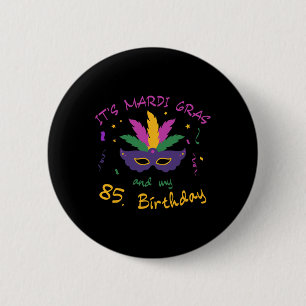 Badge Rond 5 Cm 85e anniversaire Mardi Gras Célébration du carnava