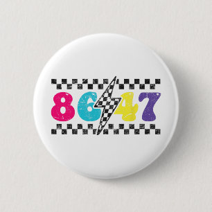 Badge Rond 5 Cm 8647 Impeach Trump, Subtil Carreaux Rétro Anti-tru