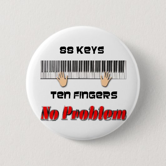 Badge Rond 5 Cm 88 clés Dix doigts (Devant)
