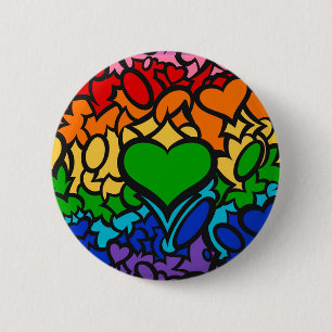 Badge Rond 5 Cm 8 traits de la fiole arc-en-ciel