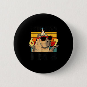 Badge Rond 5 Cm 8e anniversaire survécu 67 8 drôle capybara enfant