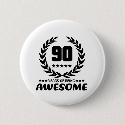 Badge Rond 5 Cm 90 ans d'être impressionnant (Devant)